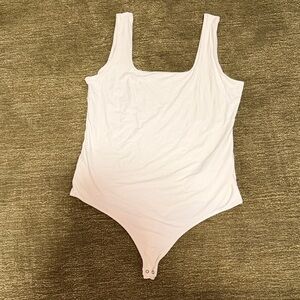 Abercrombie & Fitch White Scoop Neck Bodysuit